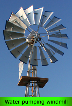 Water pumping windmill