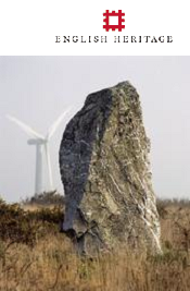 English Heritage standing stone and windmill